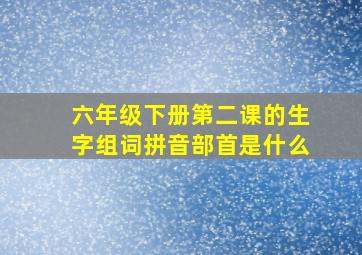 六年级下册第二课的生字组词拼音部首是什么