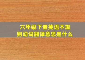 六年级下册英语不规则动词翻译意思是什么