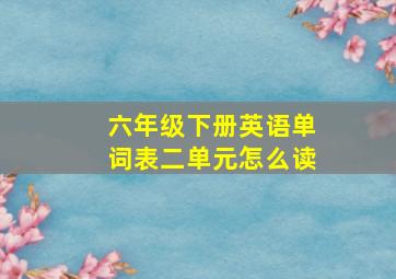 六年级下册英语单词表二单元怎么读