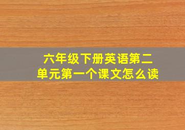 六年级下册英语第二单元第一个课文怎么读