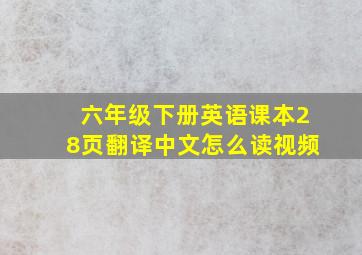 六年级下册英语课本28页翻译中文怎么读视频