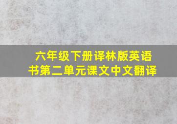 六年级下册译林版英语书第二单元课文中文翻译