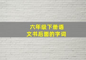 六年级下册语文书后面的字词