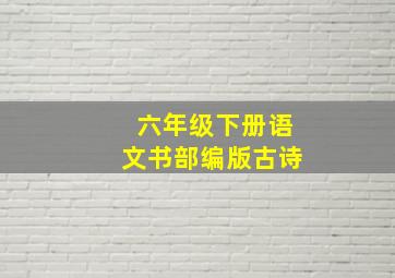 六年级下册语文书部编版古诗