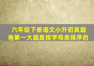 六年级下册语文小升初真题卷第一大题是按字母表排序的