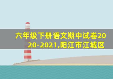 六年级下册语文期中试卷2020-2021,阳江市江城区