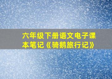 六年级下册语文电子课本笔记《骑鹅旅行记》