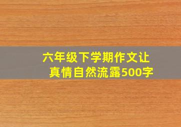 六年级下学期作文让真情自然流露500字