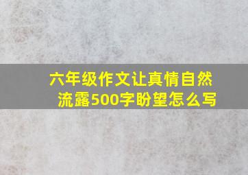 六年级作文让真情自然流露500字盼望怎么写