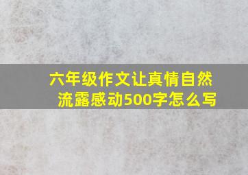 六年级作文让真情自然流露感动500字怎么写