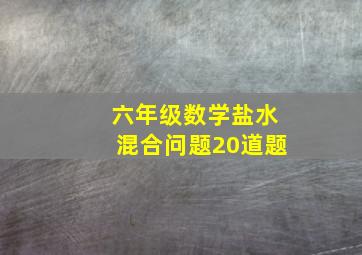 六年级数学盐水混合问题20道题