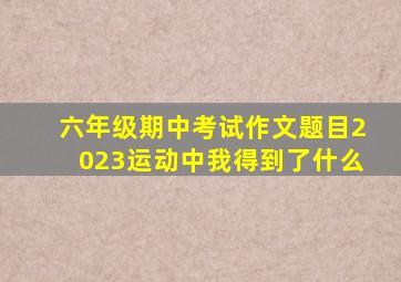 六年级期中考试作文题目2023运动中我得到了什么