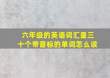 六年级的英语词汇量三十个带音标的单词怎么读