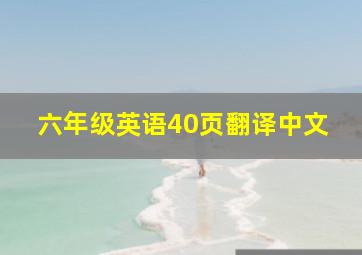 六年级英语40页翻译中文