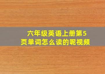 六年级英语上册第5页单词怎么读的呢视频