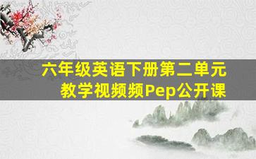 六年级英语下册第二单元教学视频频Pep公开课