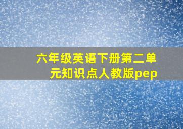 六年级英语下册第二单元知识点人教版pep