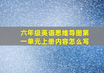 六年级英语思维导图第一单元上册内容怎么写