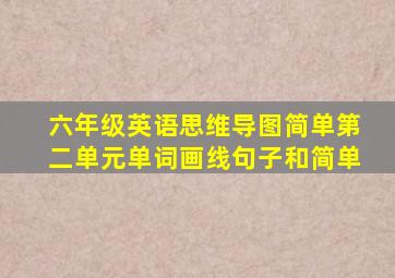 六年级英语思维导图简单第二单元单词画线句子和简单