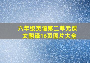 六年级英语第二单元课文翻译16页图片大全