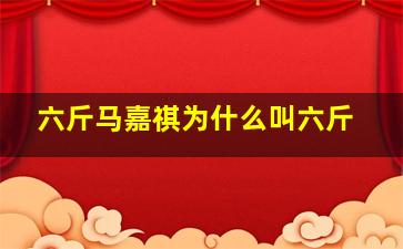 六斤马嘉祺为什么叫六斤