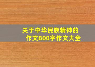 关于中华民族精神的作文800字作文大全