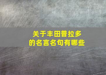 关于丰田普拉多的名言名句有哪些