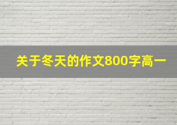 关于冬天的作文800字高一