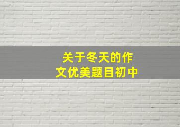 关于冬天的作文优美题目初中