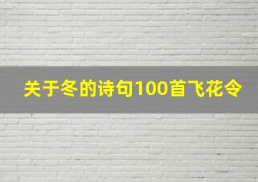 关于冬的诗句100首飞花令