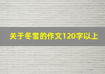 关于冬雪的作文120字以上