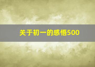 关于初一的感悟500