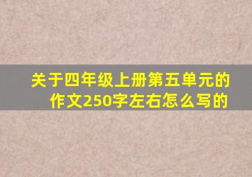 关于四年级上册第五单元的作文250字左右怎么写的