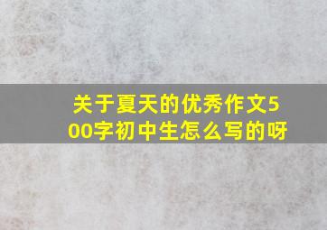 关于夏天的优秀作文500字初中生怎么写的呀