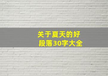 关于夏天的好段落30字大全