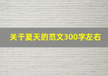 关于夏天的范文300字左右