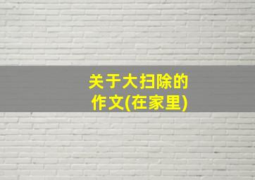 关于大扫除的作文(在家里)