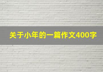 关于小年的一篇作文400字