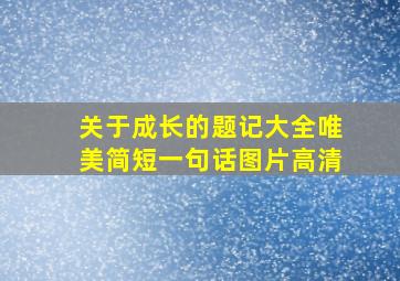 关于成长的题记大全唯美简短一句话图片高清