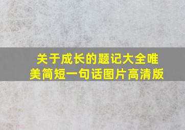 关于成长的题记大全唯美简短一句话图片高清版