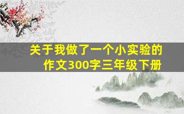 关于我做了一个小实验的作文300字三年级下册