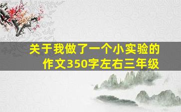 关于我做了一个小实验的作文350字左右三年级