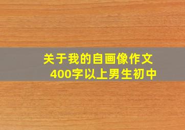 关于我的自画像作文400字以上男生初中