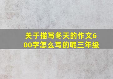 关于描写冬天的作文600字怎么写的呢三年级