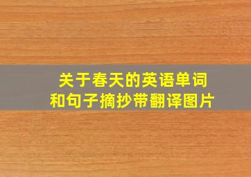 关于春天的英语单词和句子摘抄带翻译图片