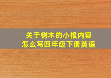 关于树木的小报内容怎么写四年级下册英语