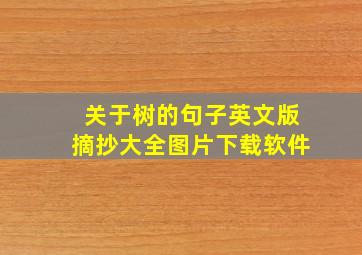 关于树的句子英文版摘抄大全图片下载软件