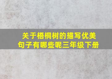 关于梧桐树的描写优美句子有哪些呢三年级下册