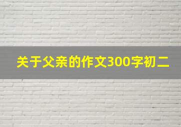 关于父亲的作文300字初二