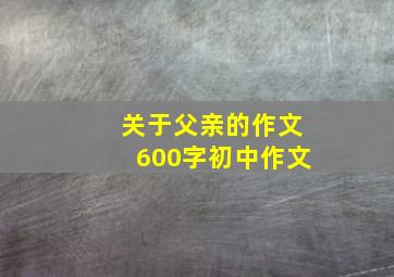 关于父亲的作文600字初中作文